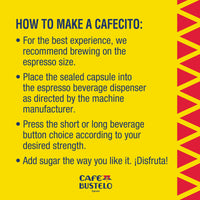 Caf Bustelo Espresso Dark Roast Coffee, 10 Count Capsules for Espresso Machines, 11 Intensity (Packaging May Vary)