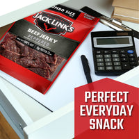 Jack Link's  Beef Jerky, Peppered, Sharing Size Bag  Meat Snack with 9g of Protein & 80 Calories, Made with Premium Beef, No added MSG** or Nitrates/Nitrites, 5.85oz