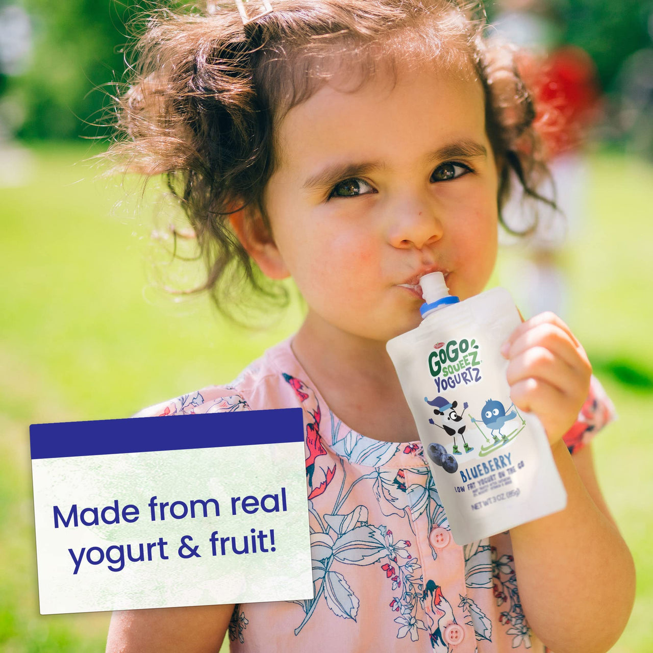 GoGo squeeZ yogurtZ Blueberry, 3 oz. (4 Pouches) - Kids Snacks Made from Real Yogurt Fruit - Pantry Friendly Snack, No Fridge Needed - No Preservatives - Kosher Certified - Gluten Free Snacks for Kids