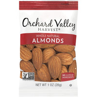 Orchard Valley Harvest Whole Natural Almonds, Unsalted, Gluten Free, Non-GMO, No Artificial Ingredients, 1 Ounce Bags (Pack of 8)
