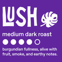 Ethical Bean Fairtrade Organic Coffee, Lush Medium Dark Roast, Whole Bean Coffee (12 Oz Bag), Lush Medium Dark Roast, 0.75 Lb