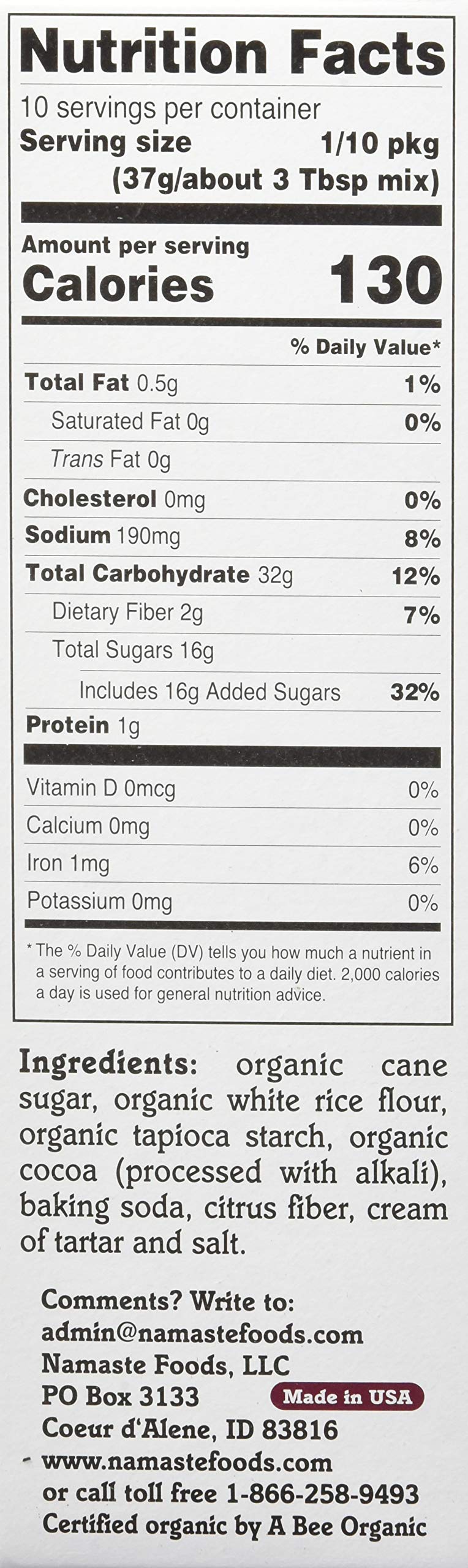 Namaste Foods Organic Gluten Free Devil's  Food Cake, 13 Ounces  Allergen Free