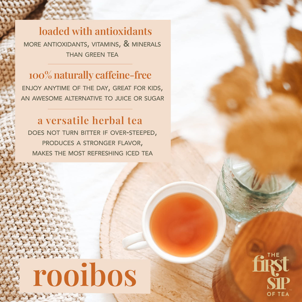 Blueberry Rooibos, Loose Leaf Tea - Elderberry, Hibiscus, Apple - Caffeine Free, Immune Boost Cold Care, Hot & Iced | bulk 8oz, 80-100 cups | The Spice Hut, First Sip of Tea