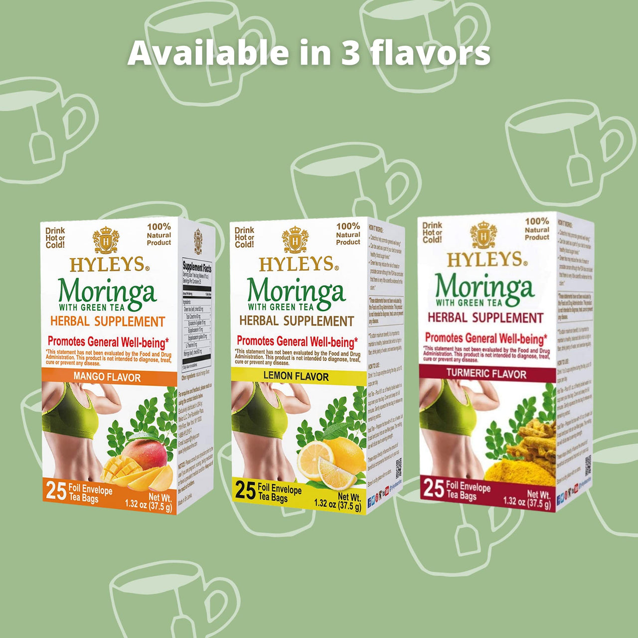 Hyleys Tea Moringa Oleifera with Mango Flavor - 50 Tea Bags (Miracle Tree Tea)