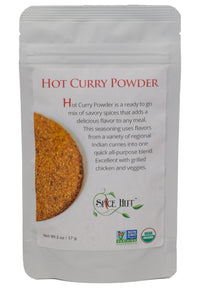 The Spice Hut Organic Hot Curry Powder Seasoning, Quick & Easy Spice Blend for Spicy Indian Cooking, 2 oz