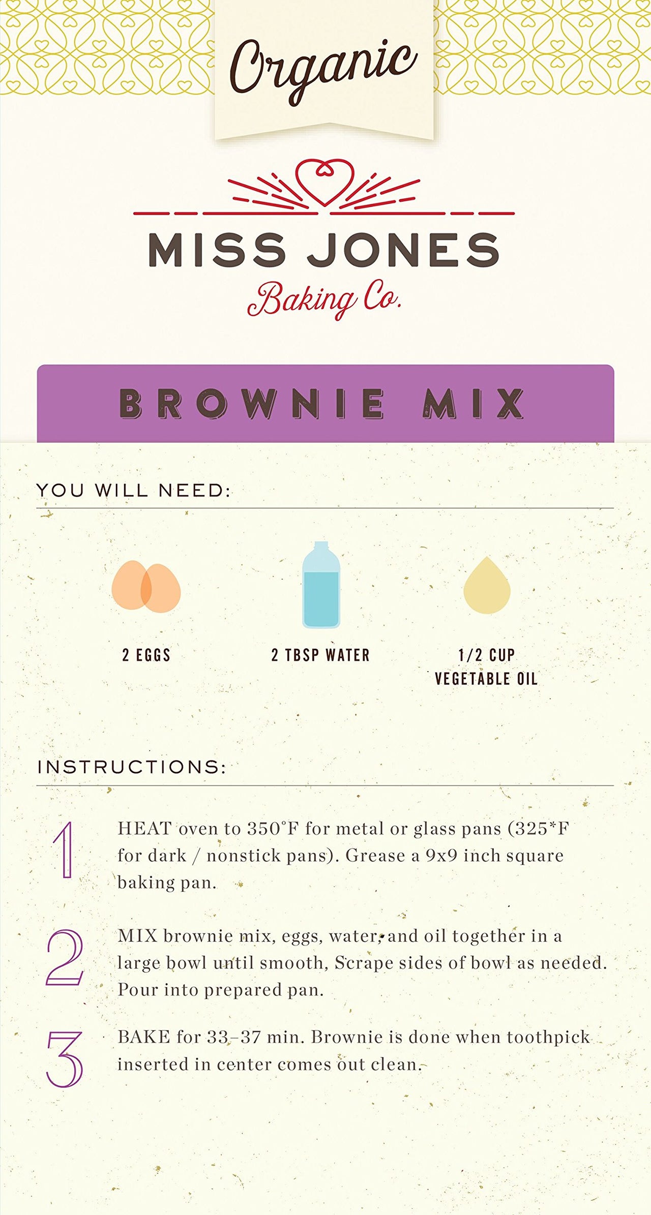 Miss Jones Baking Organic Fudge Brownie Mix, Non-GMO, Vegan-Friendly: Rich Cocoa (Pack of 1)