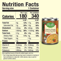 Pacific Foods Organic Poblano Pepper and Corn Chowder, Vegetarian Soup, 16.3 Oz Can