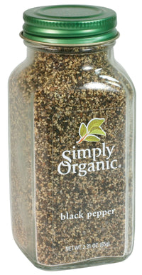 Simply Organic Pepper, Black Medium Grind Certified Organic, 2.31 oz Container