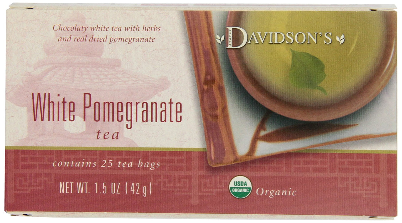 Davidson's  Tea White Pomegranate, 25 Count Tea Bag