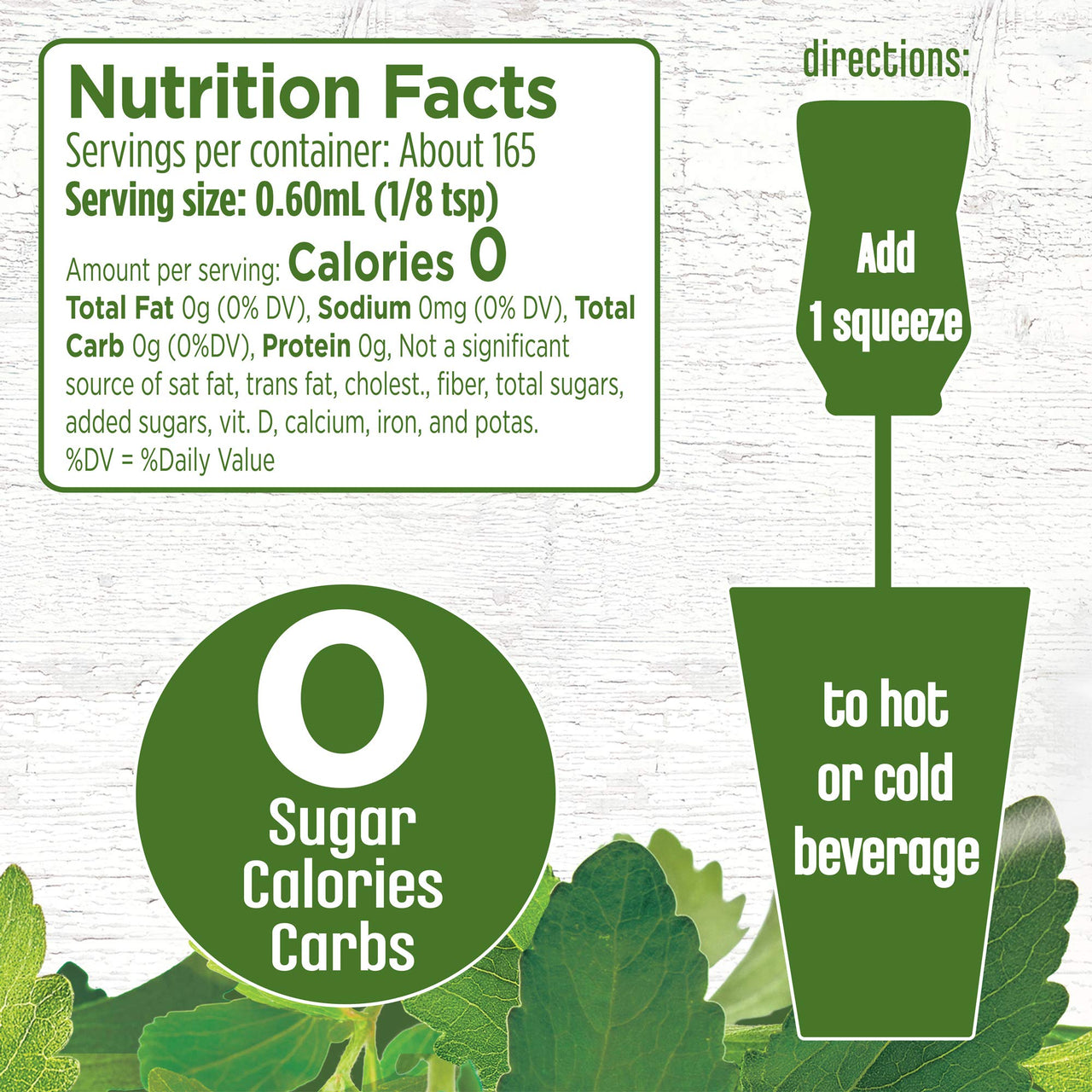 SPLENDA STEVIA LIQUID, Zero Calorie Sweetener Drops, 1.68 Ounce Bottle (Pack of 1), 1.68 Fl Oz (Pack of 1)