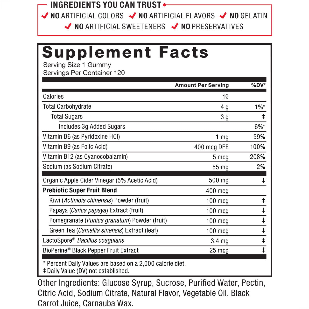 Force Factor ProbioSlim Apple Cider Vinegar Gummies with Organic Apple Cider Vinegar and LactoSpore Probiotics and Prebiotics to Support Digestion, Metabolism, and Immune Health, 60 Gummies