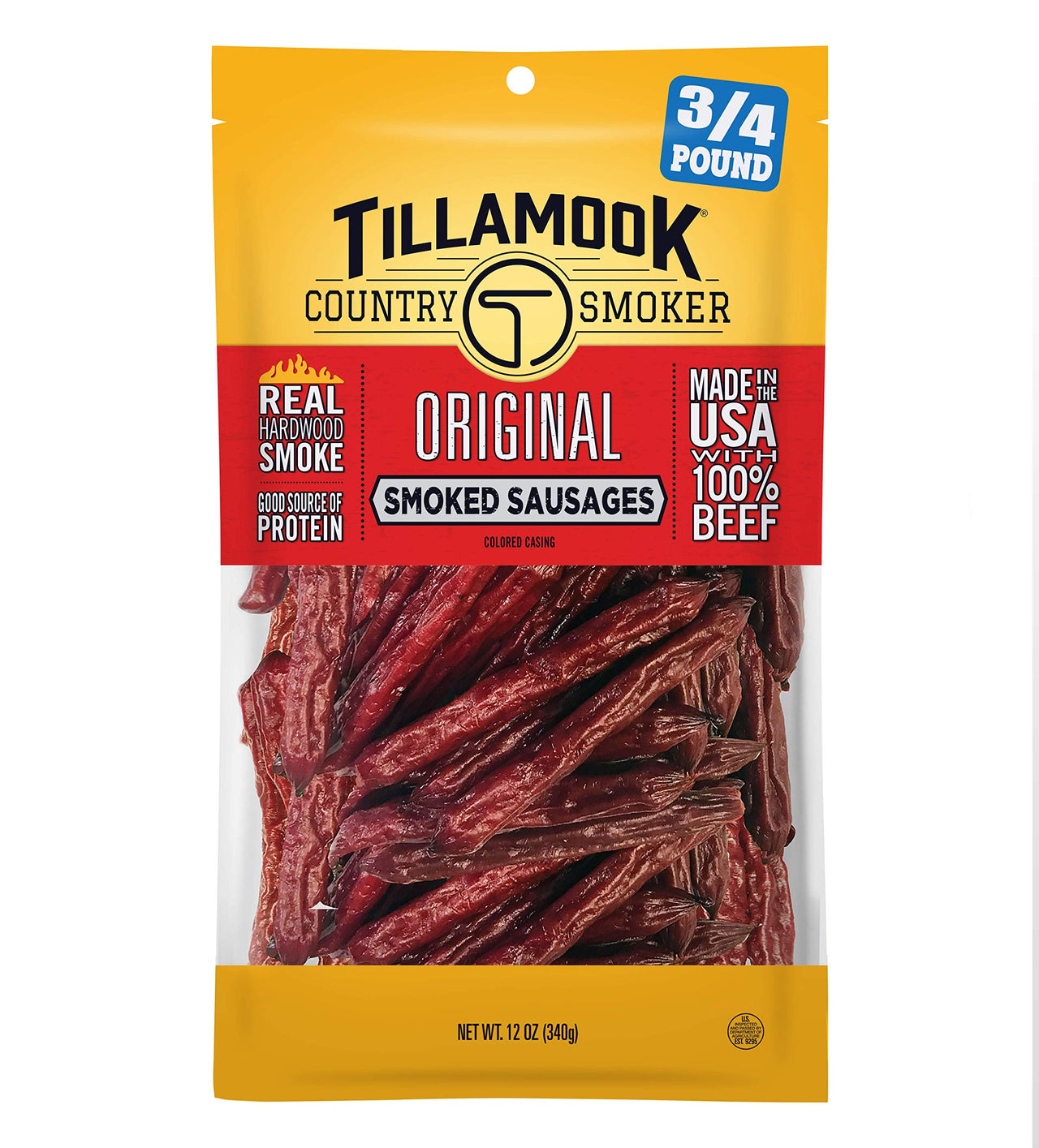 Tillamook Country Smoker Real Hardwood Smoked Sausages, Original Beef, 12 Ounce