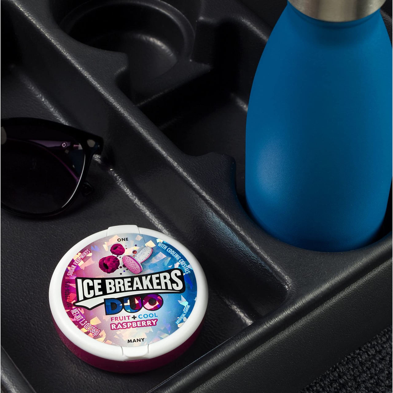 ICE BREAKERS DUO Raspberry Flavored Sugar Free Breath Mints, 1.3 oz Tins (8 Count)