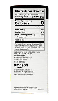 Happy Belly Zero Calorie Stevia Sweetener, 140 Count (Previously Sugarly Sweet)