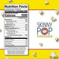 SkinnyPop Popcorn, Gluten Free, Non-GMO, Healthy Snacks, Easter Snacks, Skinny Pop Dairy Free White Cheddar Popcorn Snack Packs, 0.65 Oz Individual Size Snack Bags (6 Count)
