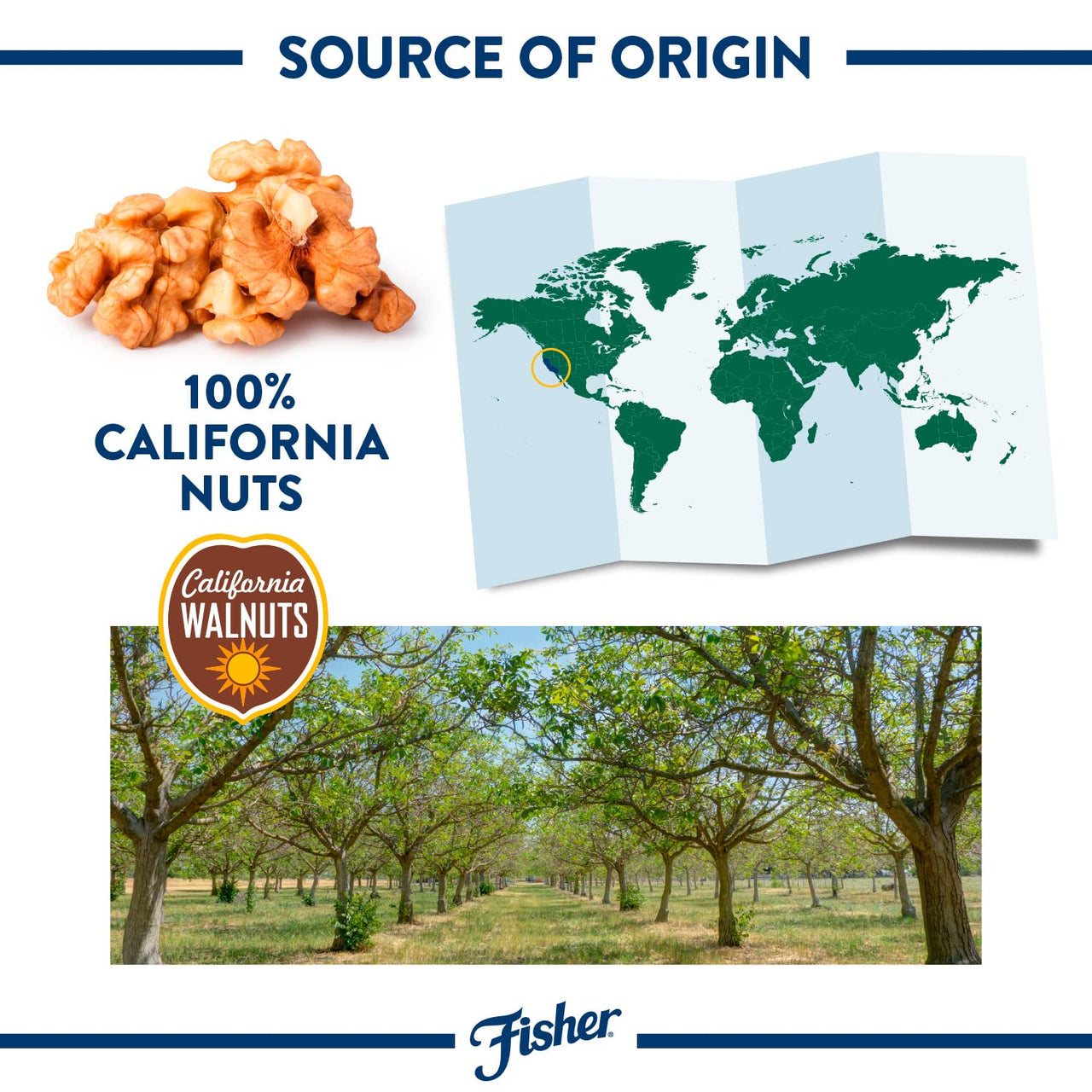 Fisher Chef's  Naturals Walnut Halves & Pieces
