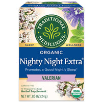 Traditional Medicinals Organic Nighty Night Valerian Relaxation Tea, 16 Tea Bags (Pack of 1)