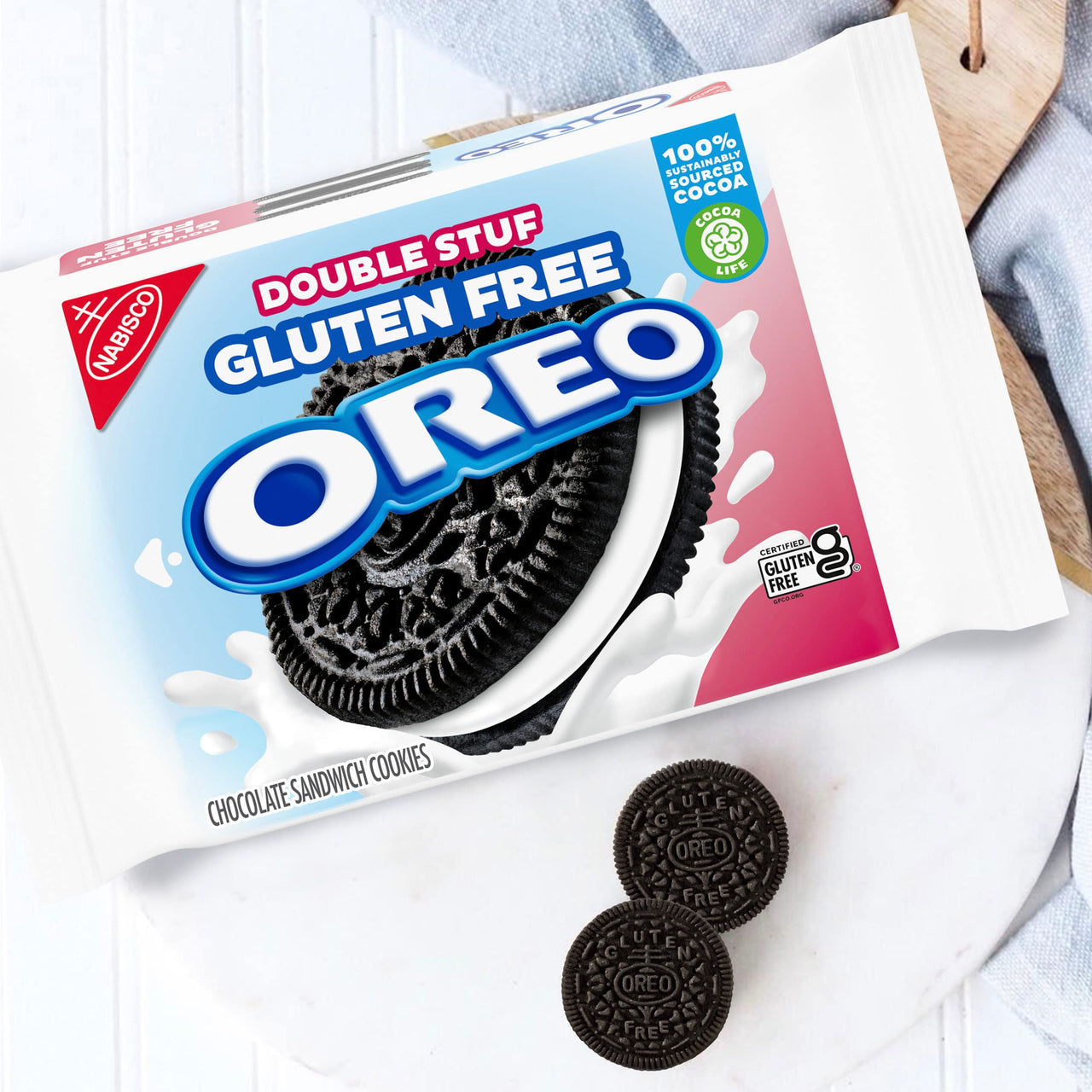 OREO Double Stuf Gluten Free Chocolate Sandwich Cookies, Gluten Free Cookies, 14.03 oz
