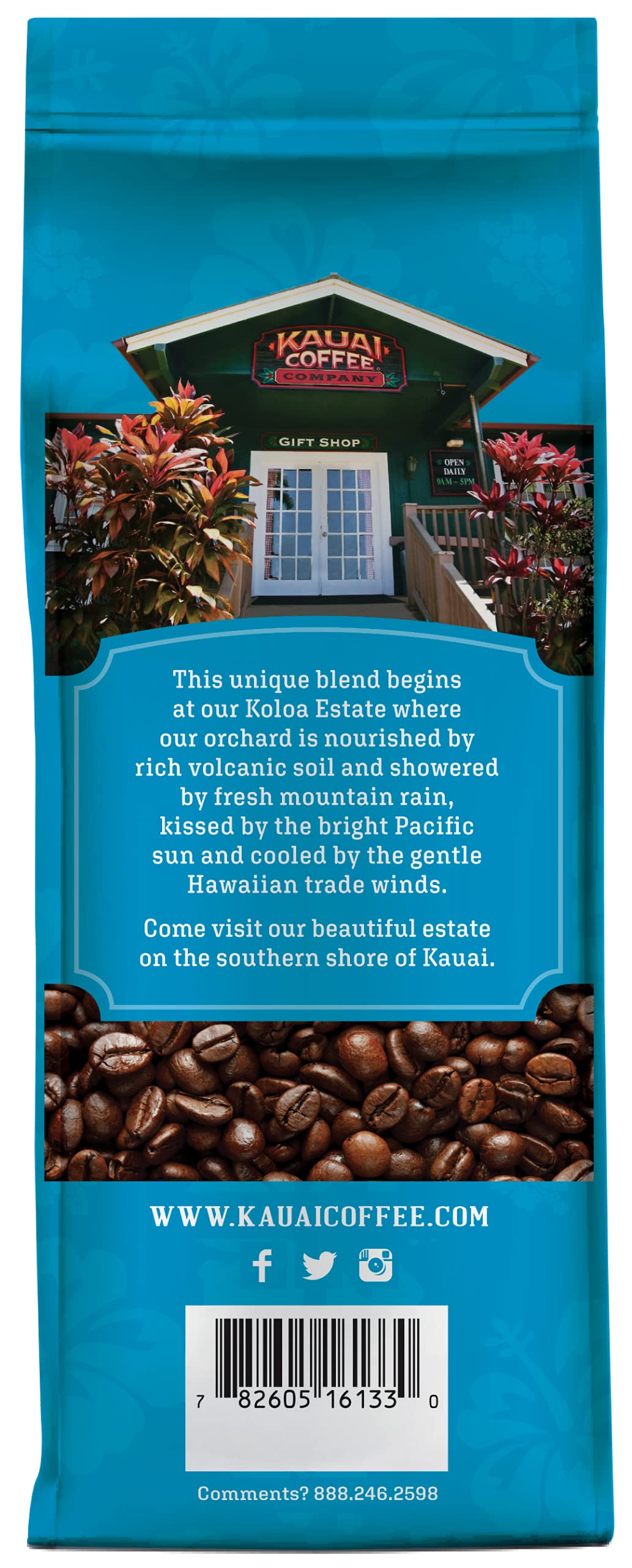 Kauai Whole Bean Coffee, Koloa Estate Medium Roast  Arabica Whole Bean Coffee from Hawaiis Largest Coffee Grower - Bright Aroma with Light Floral Notes - 10 Ounce