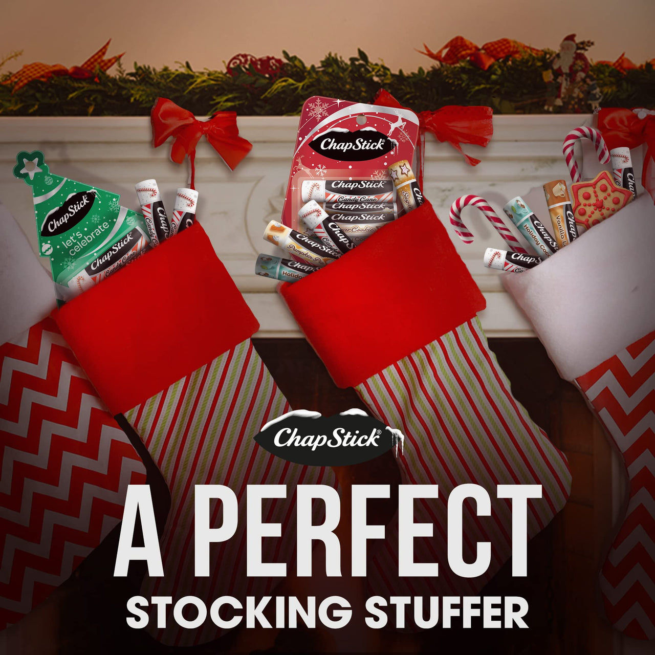 ChapStick Holiday Collection Lets Celebrate Holiday Lip Balm Stocking Gift Pack - 0.15 Oz (Pack of 4)