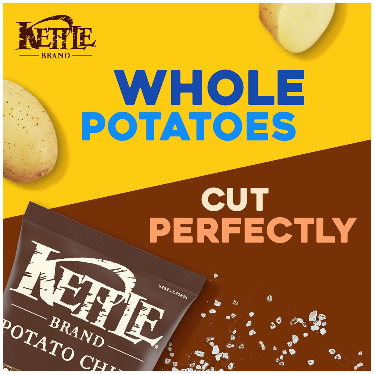 Kettle Brand Sea Salt Kettle Potato Chips, Gluten-Free, Non-GMO, 7.5 oz Bag