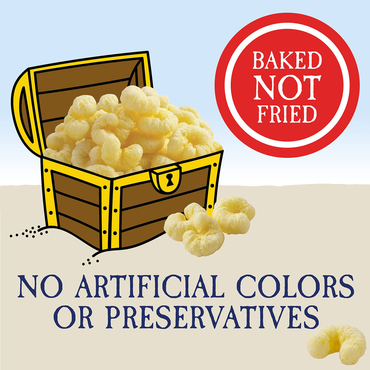 Pirate's  Booty Aged White Cheddar Cheese Puffs, Gluten Free, Healthy Kids Snacks, Easter Snacks, 4oz Grocery Size Snack Bag