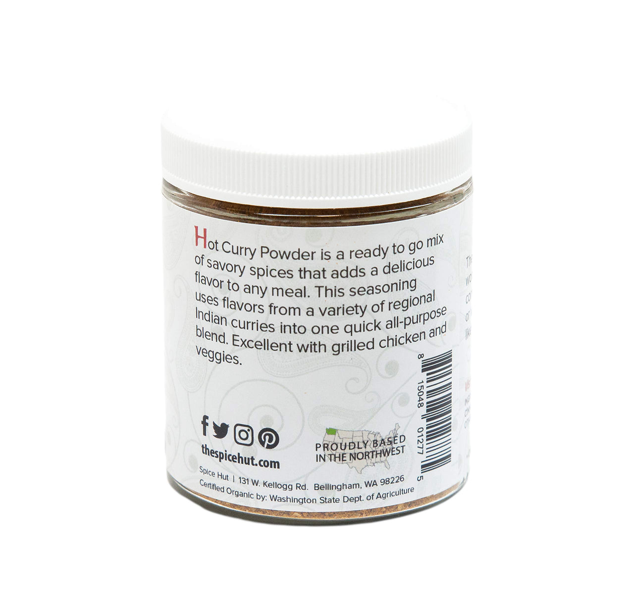 The Spice Hut Organic Hot Curry Powder Seasoning, Quick & Easy Spice Blend for Spicy Indian Cooking, With Salt 3.7 oz