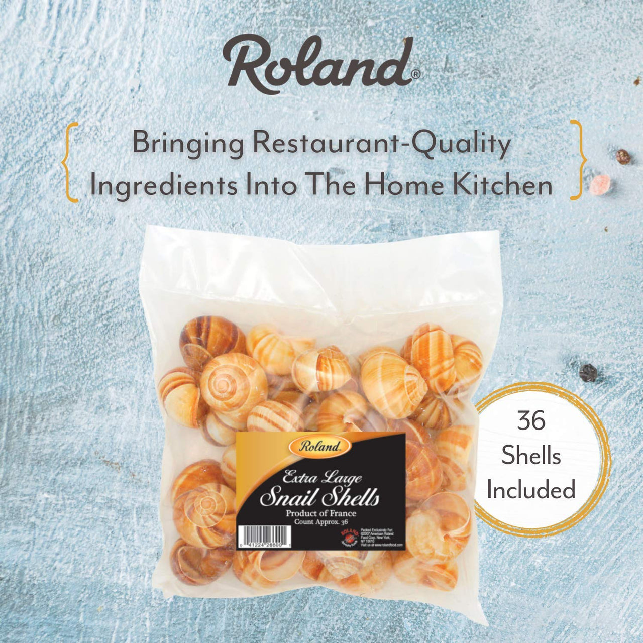 Roland Foods Extra Large Snail Shells, Specialty Imported Food, 36 Count Bag