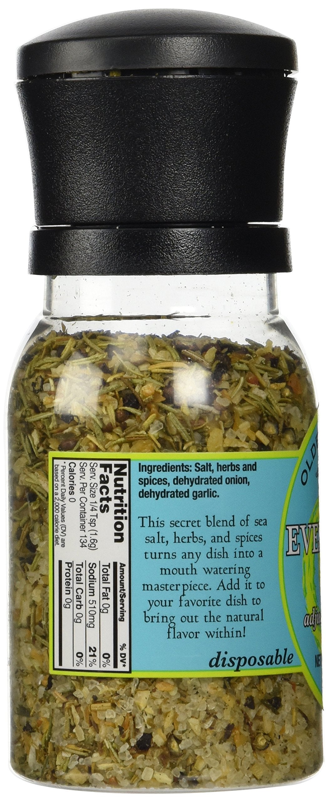 Olde Thompson Everything Salt Grinder, Salt And Spice Blend, 7.6 oz