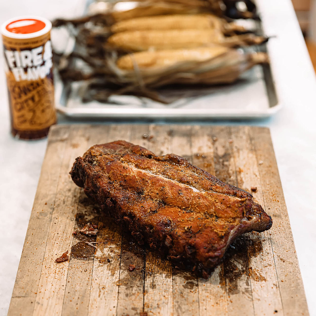 Fire & Flavor Kansas City Rib Rub, Authentic Kansas City BBQ Flavored Dry Seasoning for Ribs, Signature Blend, Gluten Free, Kosher, GMO Free, 9oz