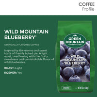 Green Mountain Coffee Roasters Wild Mountain Blueberry, Ground Coffee, Flavored Light Roast, Bagged 12 Oz, 1 Count