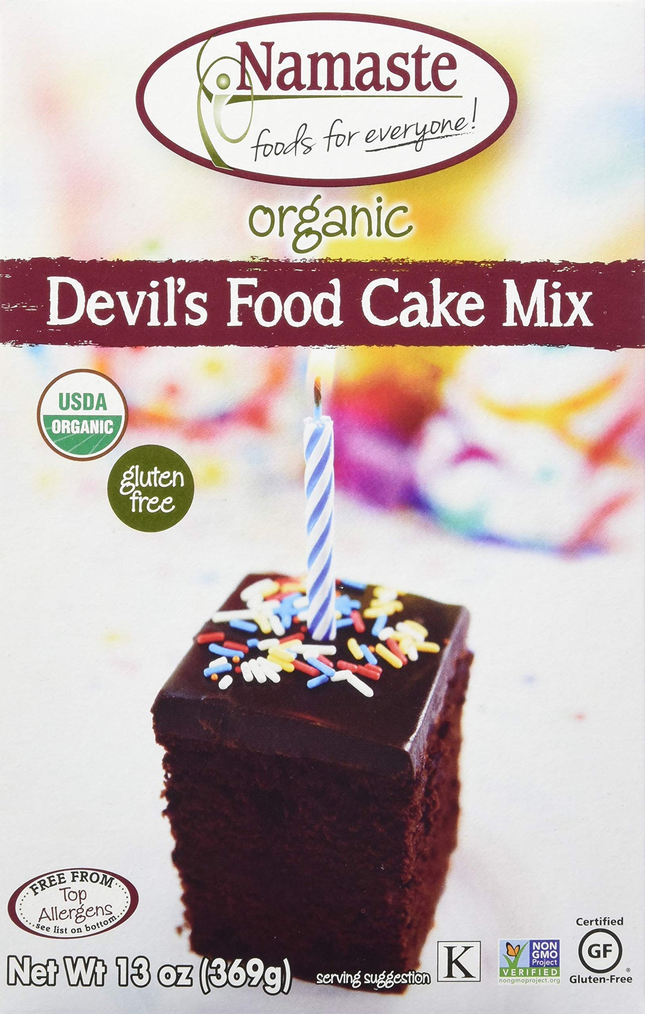 Namaste Foods Organic Gluten Free Devil's  Food Cake, 13 Ounces  Allergen Free