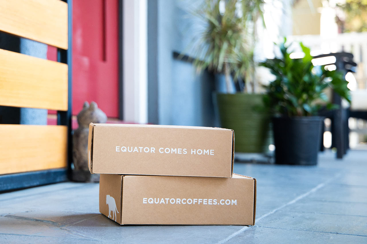 Equator Coffees, Equator Blend Ground Coffee, Medium Dark Roast, Fresh Roasted, Smooth Chocolate & Nutmeg Flavor Notes, Sustainable, 10.5 oz Bag