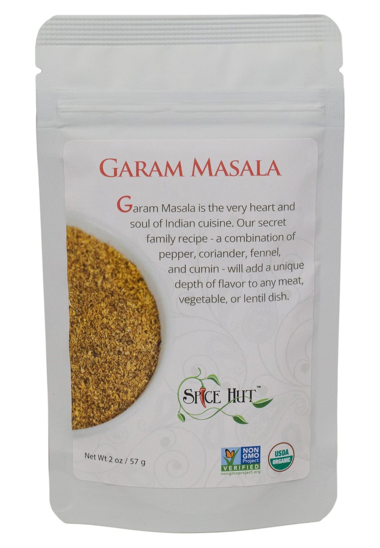 Organic Garam Masala Seasoning Quick Easy Blend for Indian Cooking , 2 Ounce, The Spice Hut, small pouch  salt free
