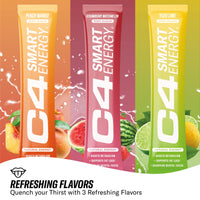 C4 Smart Energy Powder On-the-Go Stick Pack - Sugar Free Performance Fuel & Nootropic Brain Booster, Coffee Substitute or Alternative | Strawberry Watermelon - 20 Count