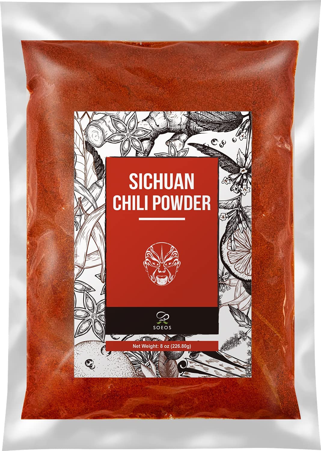 Soeos Premium Sichuan Chili Powder 8oz(226g), All Natural, Asian Chili Powder, Savory Spicy Red Chili Powder from Dried Chillies, Chilli Powder, Chili Powder Bulk, Red Chilli Powder, Hot Chili Powder.