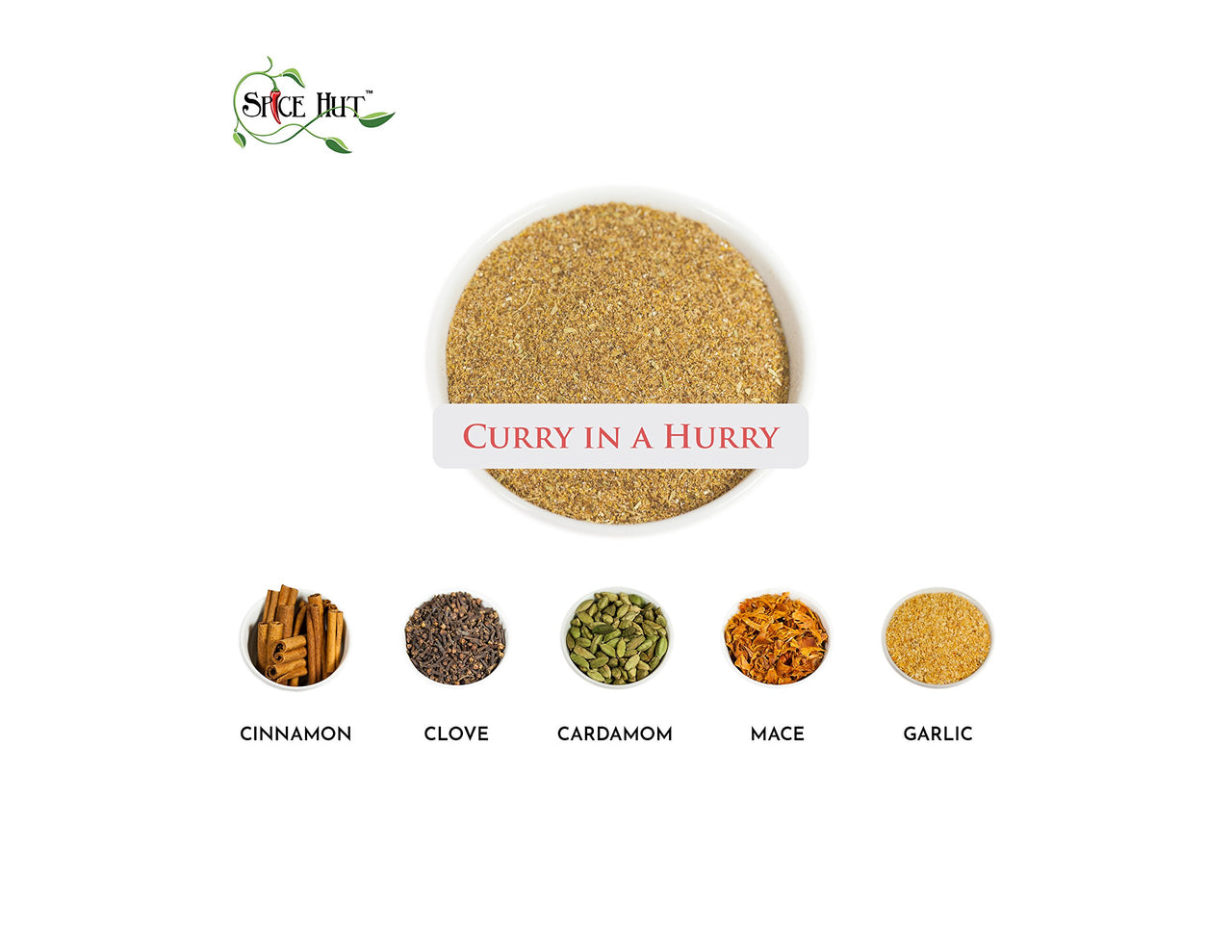 The Spice Hut Organic Curry in a Hurry Seasoning, Quick & Easy Spice Blend for Indian Cooking, 2 oz