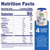GoGo squeeZ yogurtZ Blueberry, 3 oz. (4 Pouches) - Kids Snacks Made from Real Yogurt Fruit - Pantry Friendly Snack, No Fridge Needed - No Preservatives - Kosher Certified - Gluten Free Snacks for Kids