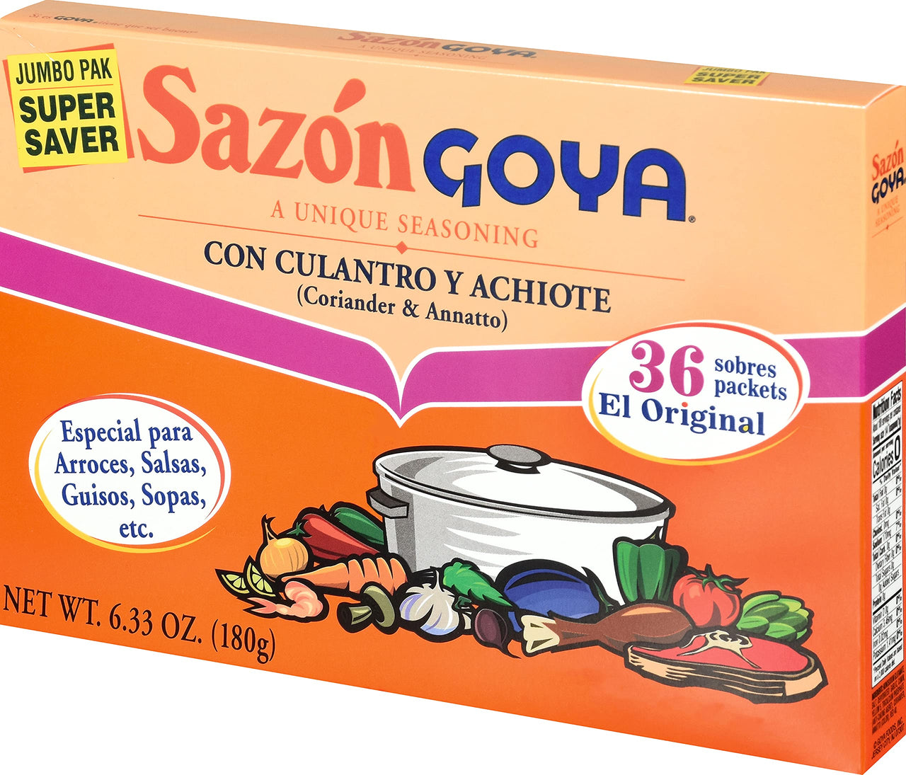Goya Foods Sazn Seasoning with Coriander & Annatto, 6.33 Ounce (Pack of 1)