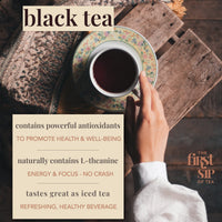 Vanilla Blossom Black Tea, Tea Bags, Rose, Orange & Vanilla, High Caffeine, Perfect Iced & Hot Tea - 16 Cups | The Spice Hut, First Sip of Tea