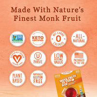 MONK FRUIT IN THE RAW, Natural Monk Fruit Sweetener w/Erythritol, Sugar-Free, Keto, Gluten Free, Zero Calorie, Low Carb, Vegan Sugar Substitute, 200 Count Packets (Pack of 1)