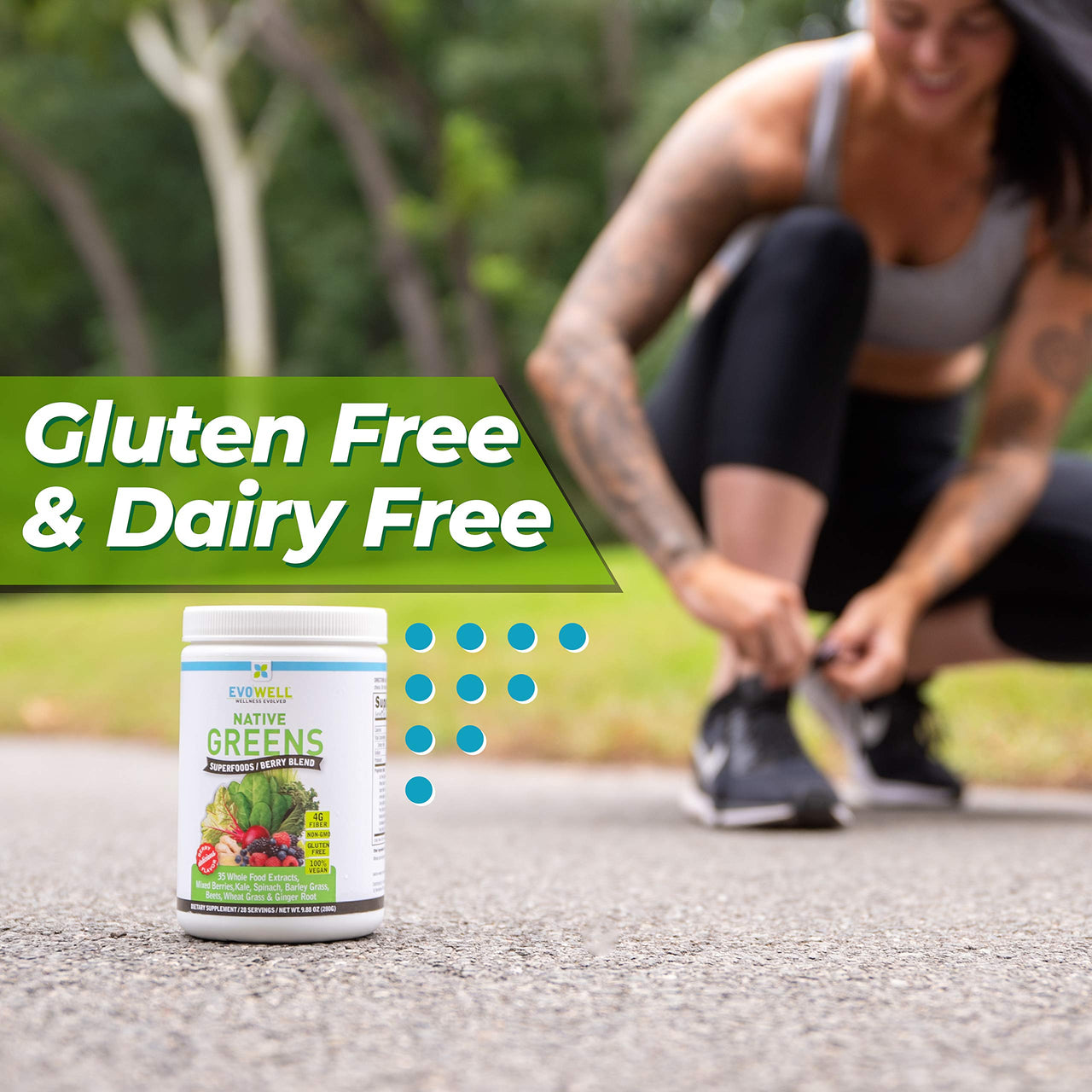 Evowell Native Greens Superfoods/greens Natural Flavor, 9.66 Ounce