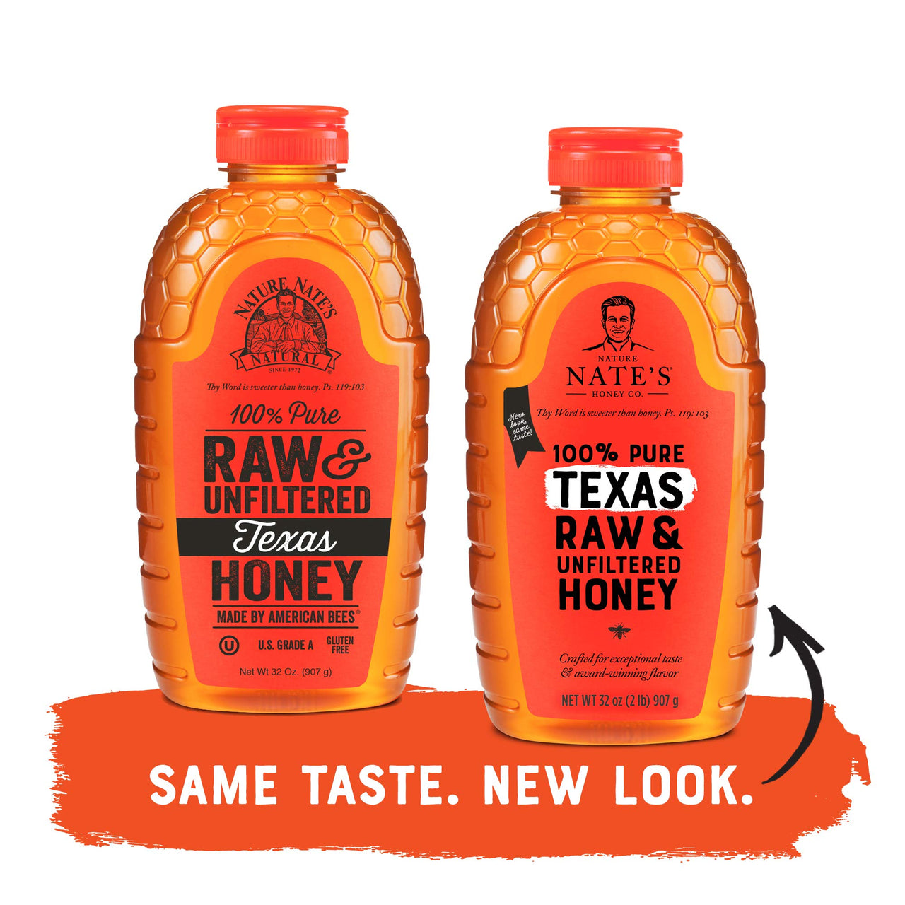 Nature Nate's  100% Pure Raw & Unfiltered Honey, 32 oz. Squeeze Bottle; All-natural Sweetener, No Additives, Texas, 2 Pound (Pack of 1)