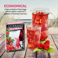 China Mist Iced Tea Naturally Flavored Herbal, Each Tea Bag Yields 1/2 Gallon Berry Hibiscus 4 Count