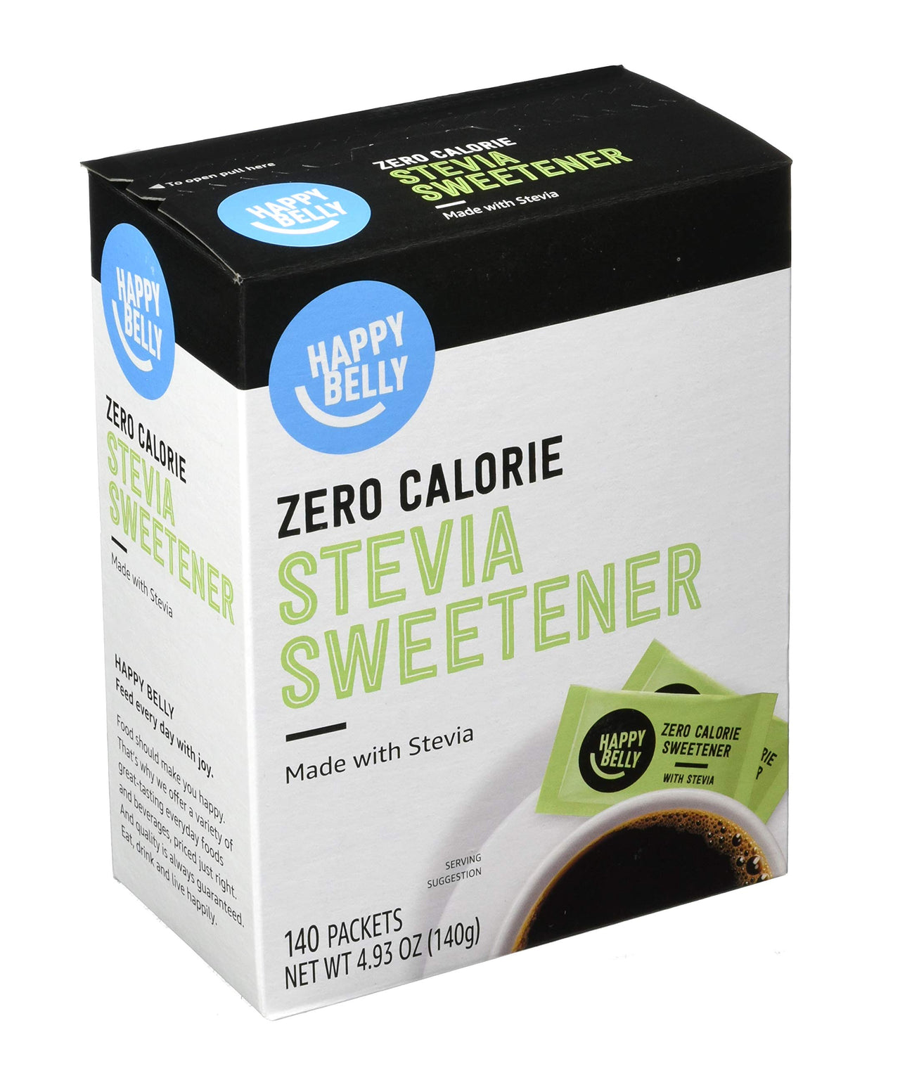 Happy Belly Zero Calorie Stevia Sweetener, 140 Count (Previously Sugarly Sweet)