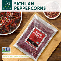 Soeos Sichuan Peppercorns, Authentic Szechuan Pepper corn, Tingle and Numbing Effect, Less Seeds, Strong Flavor, Essential for Kung Pao Chicken, Mapo Tofu, 16 oz (454g), Grade A Red Peppercorn