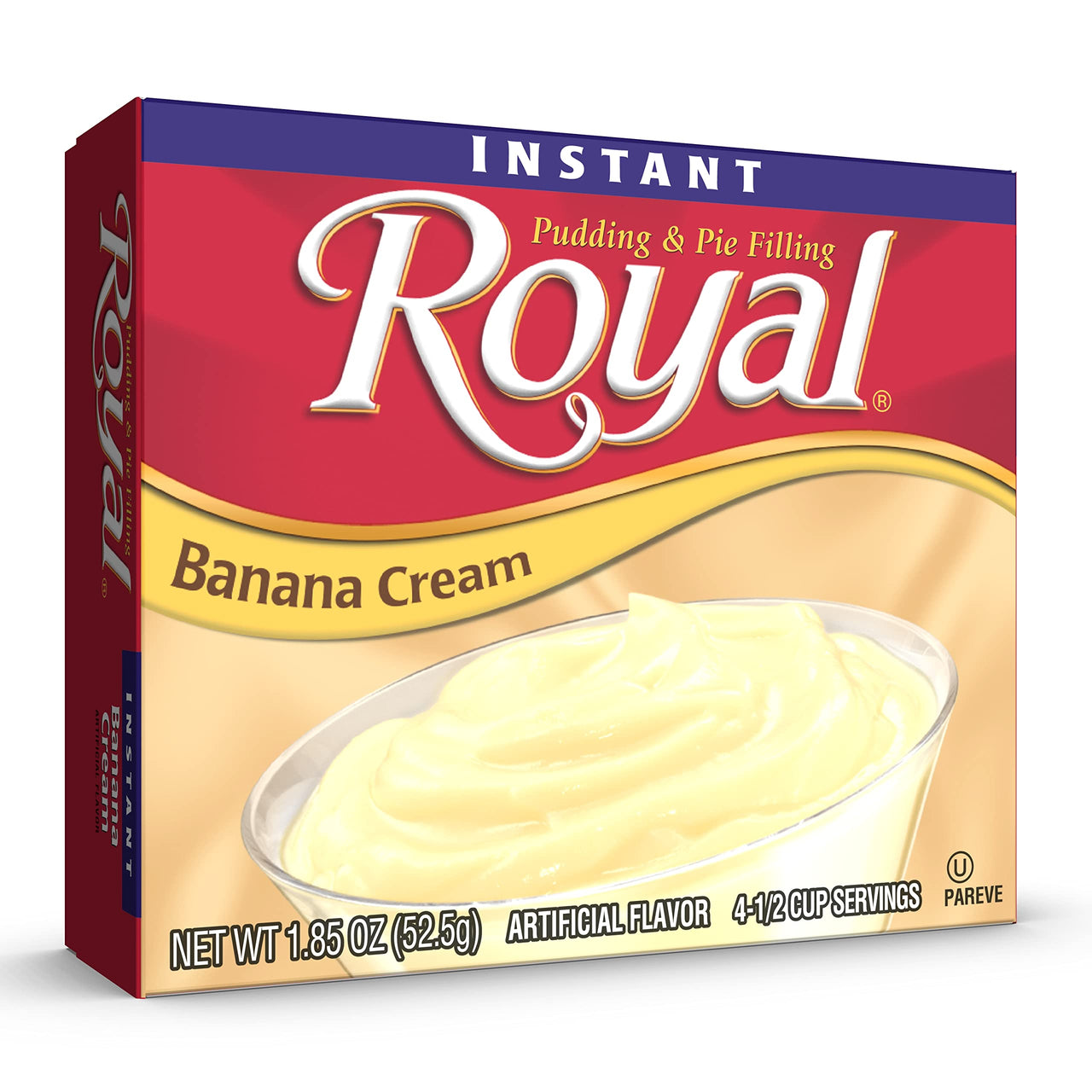 Royal Instant Pudding Dessert Mix, Banana Cream, Fat Free (12 - 1.85 Ounce Boxes) (Pack of 12)