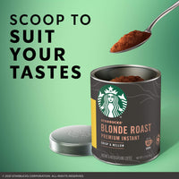 Starbucks Premium Instant Coffee, Blonde Roast, 100% Arabica, 1 Tin - upto 40 cups, 3.17 Oz