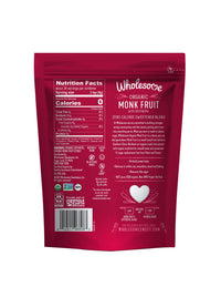 Wholesome Sweeteners Organic Monk Fruit Sweetener Zero Calorie Keto Certified No Glycemic Impact Non GMO Gluten Free Vegan oz. Pack of 1, 8 Ounce, (Packaging May Vary)