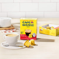 Caf Bustelo Espresso Dark Roast Coffee, 10 Count Capsules for Espresso Machines, 11 Intensity (Packaging May Vary)